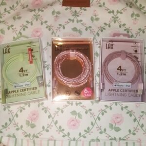 Apple-Certified Lightning Cable - Green, Rose Gold & Purple